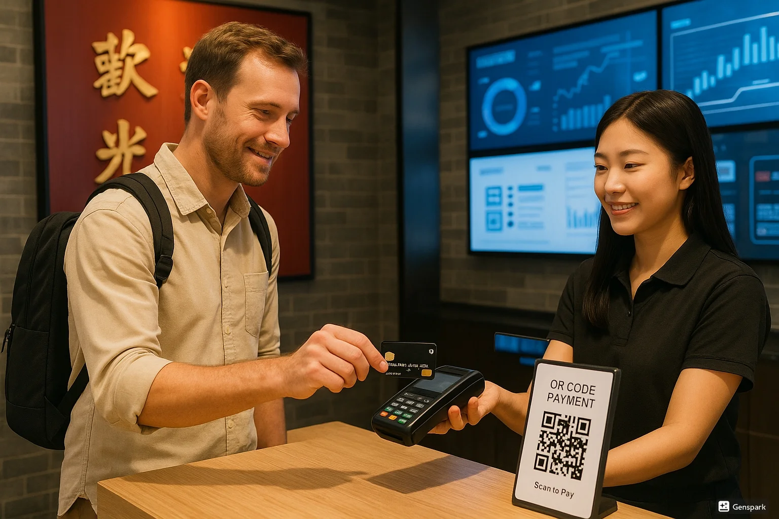 Kreditkarte nutzen in einem Hotel in China