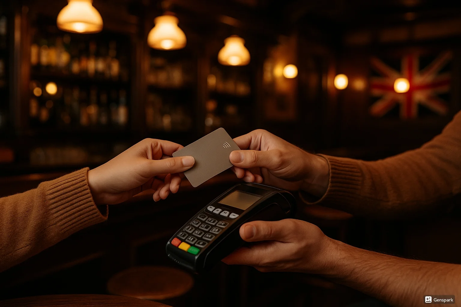 Kreditkarte in einem Pub in England nutzen