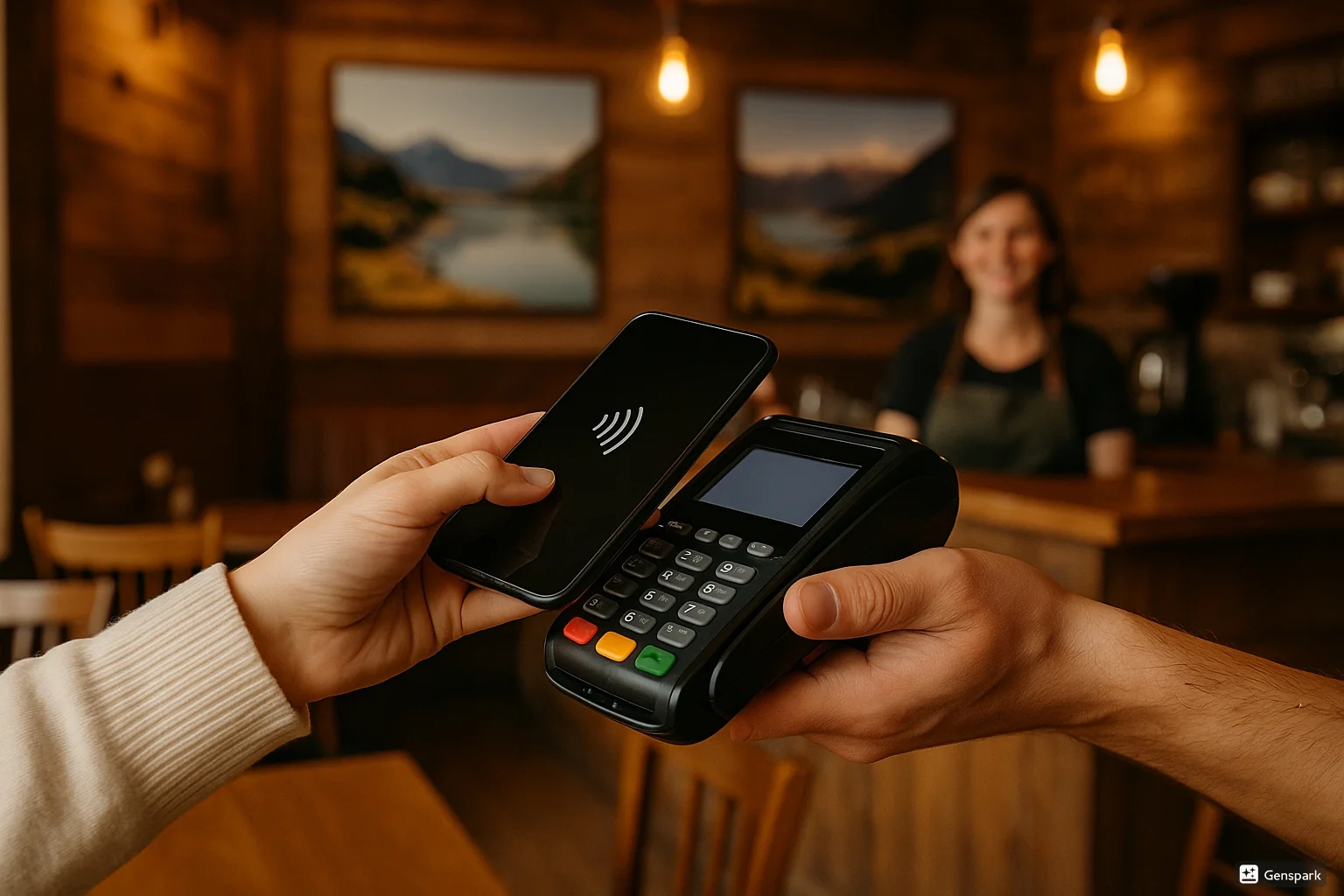 Kreditkarte in einem Café in Neuseeland nutzen