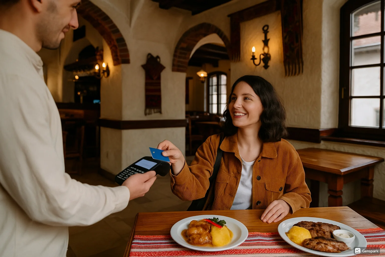 Kreditkarte in einem Restaurant in Rumänien nutzen