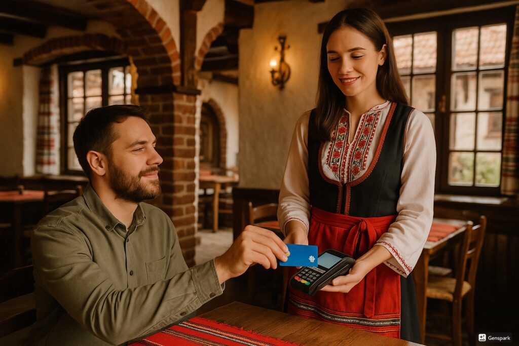 Im Restaurant in Bulgarien mit der Kreditkarte bezahlen
